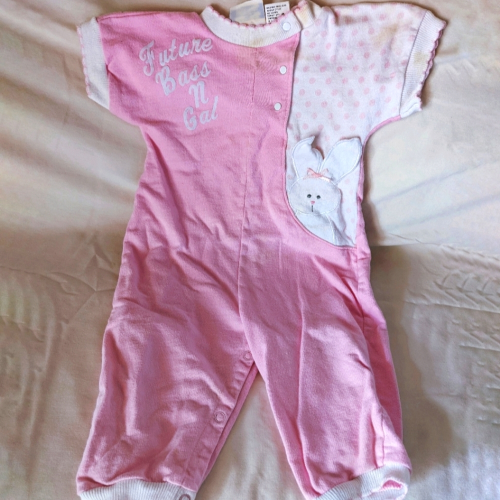 Vintage Carter's Baby girl Bunny Spring One-piece